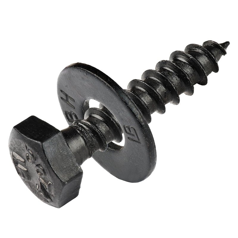 1/4 x 1 (100 Pack) Lag Screw Kit, 100 Screws and 100 Washers, Ceramic Black Ruspert Coating for Exterior Use, Meets ASTM A307 and ASME B18.2.1, Industrial/Commerical Grade by